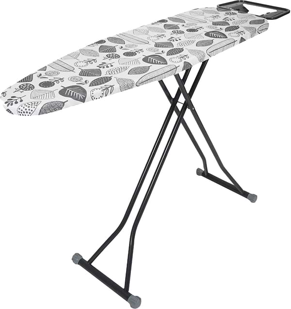 Фото - Уценка - Гладильная доска Eurohome ALPINE PLUS моноблок з розеткою (листя сірі) 33x110 см