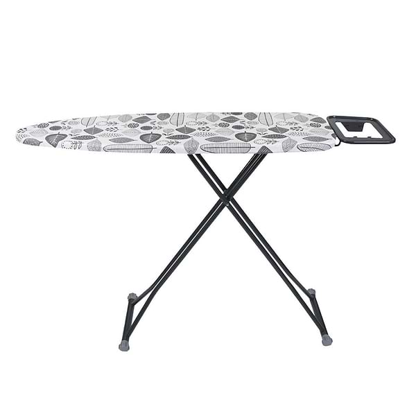 Фото - Уценка - Гладильная доска Eurohome ALPINE PLUS моноблок з розеткою (листя сірі) 33x110 см