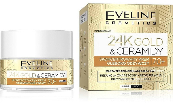 Фото - Крем для обличчя EVELINE 24K Gold & Ceramidy 70+ поживний 50 мл (5903416055136)