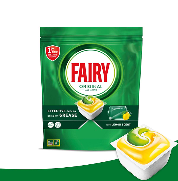 Фото - Таблетка для посудомийної машини Fairy Original All In One Лимон 41 шт