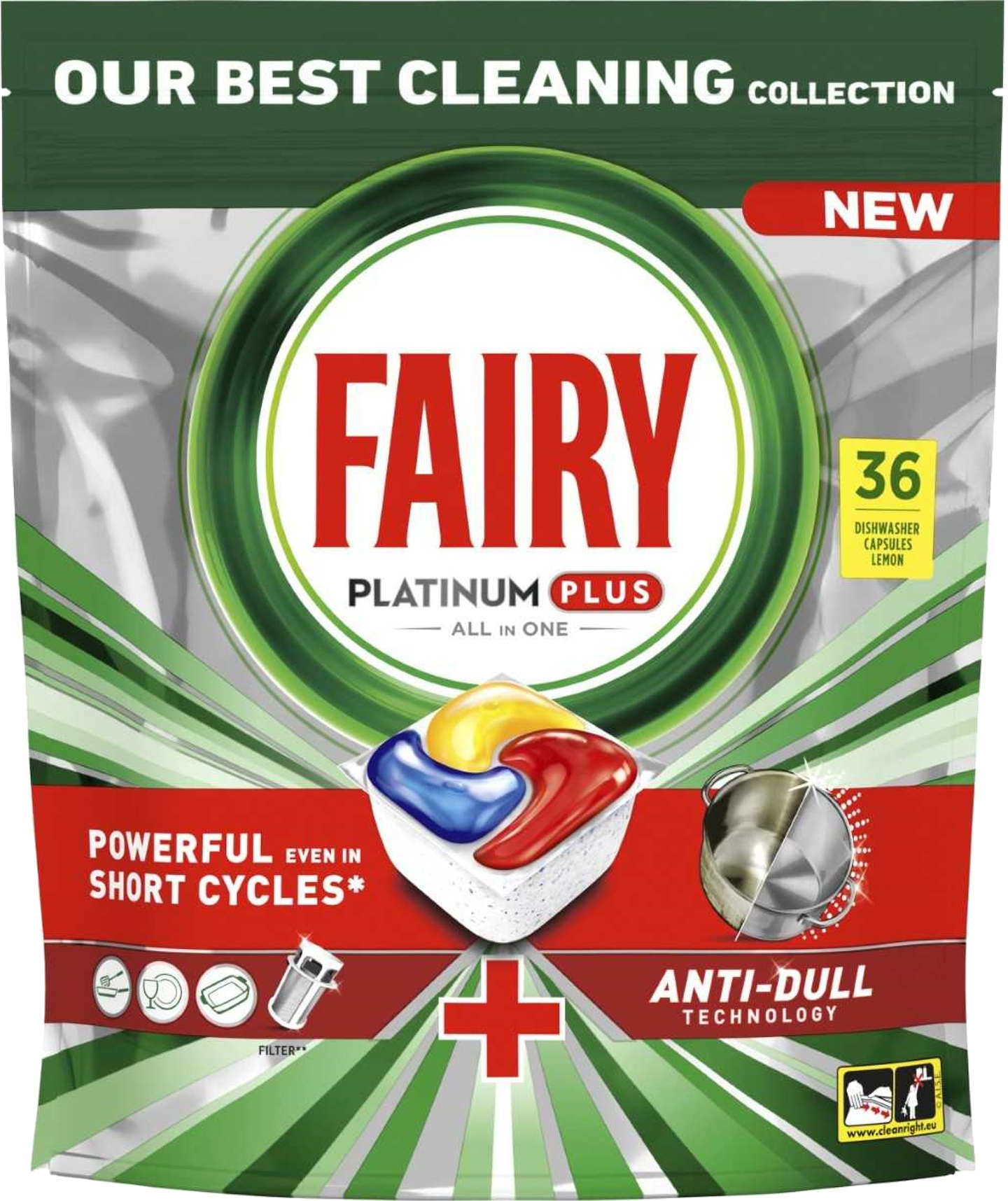 Таблетка для посудомийної машини Fairy Platinum Plus All in one Лимон 36шт - Фото 1