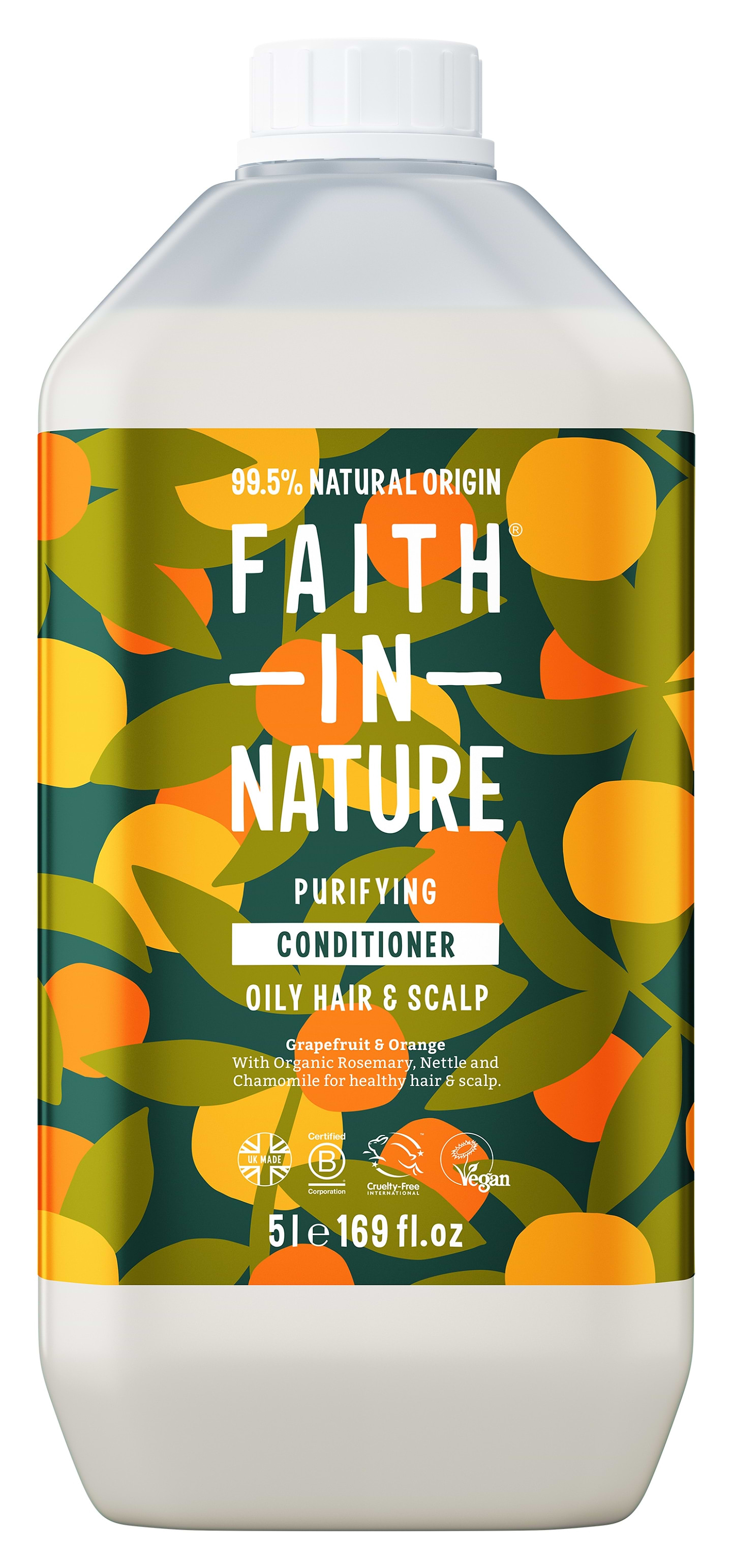 Бальзам для волосся Faith In Nature Натуральний кондиціонер з грейпфрутом та апельсином 5 л (6.55200)