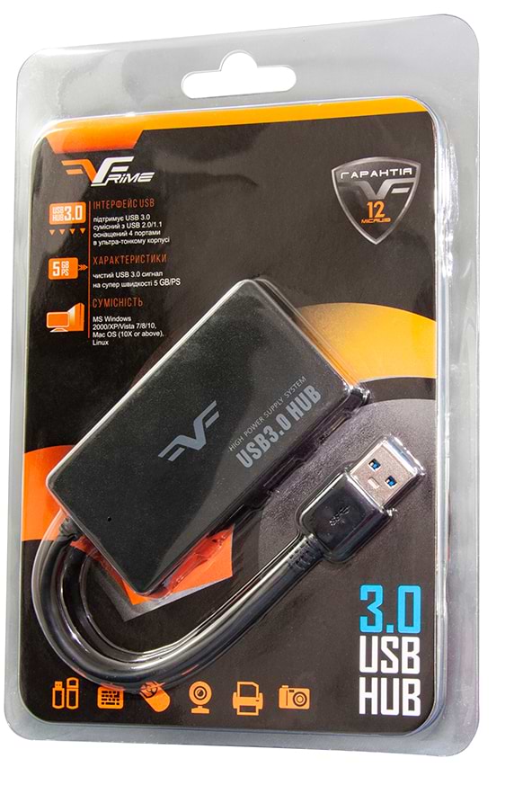 Фото - Хаб USB Frime 4хUSB 3.0 Black (FH-30510)