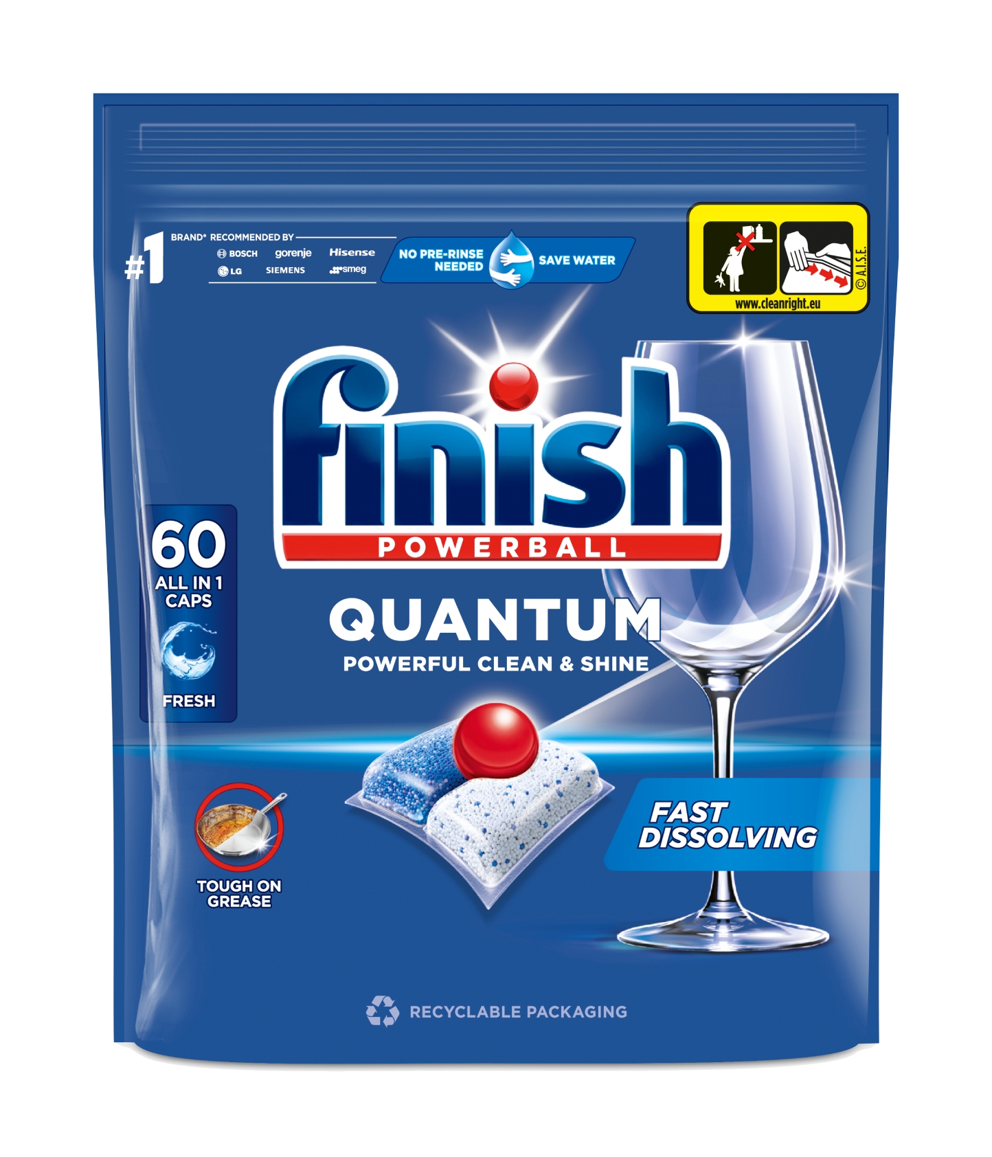 Таблетка для посудомийної машини Finish QUANTUM All in 1, 60шт - Фото 1
