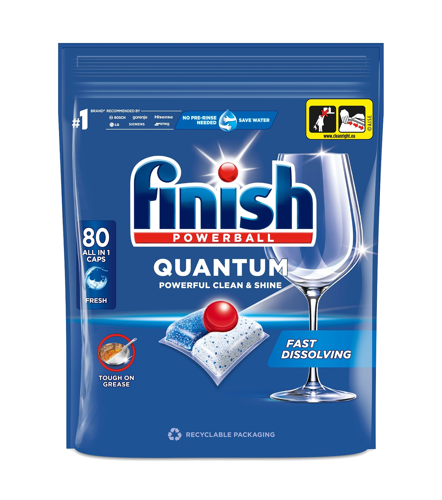 Таблетка для посудомийної машини Finish Quantum All in 1, 80шт - Фото 1