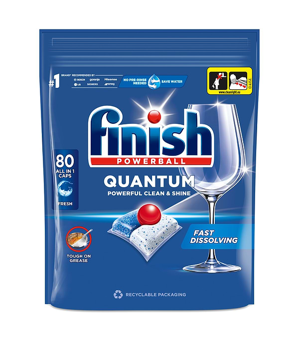 Фото - Таблетка для посудомийної машини Finish Quantum All in 1, 80шт