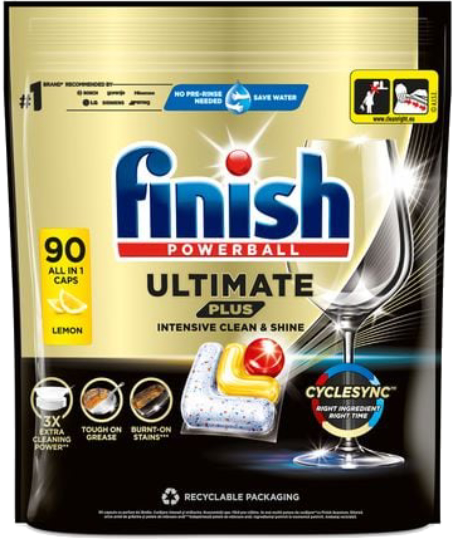 Таблетка для посудомийної машини Finish Ultimate Plus All in 1, 90 шт - Фото 1