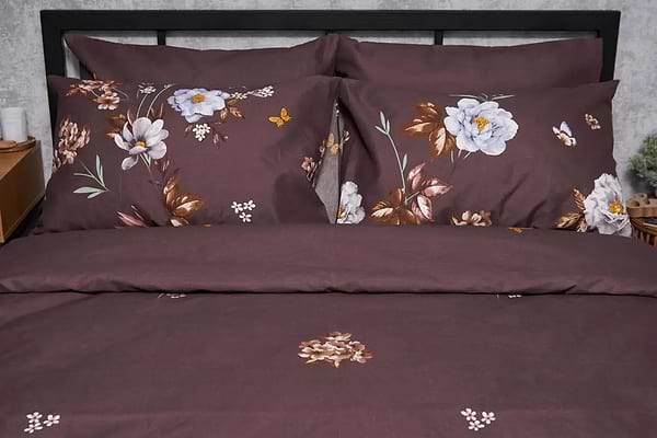Фото - Комплект постільної білизни Moon&Star Мікросатин Premium «Floral Mocha» 160х220 см нав. 2х40х60 (MS-820005025)