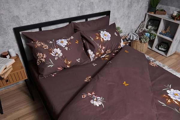 Фото - Комплект постільної білизни Moon&Star Мікросатин Premium «Floral Mocha» 143х210 см нав. 4х50х70 (MS-820005023)
