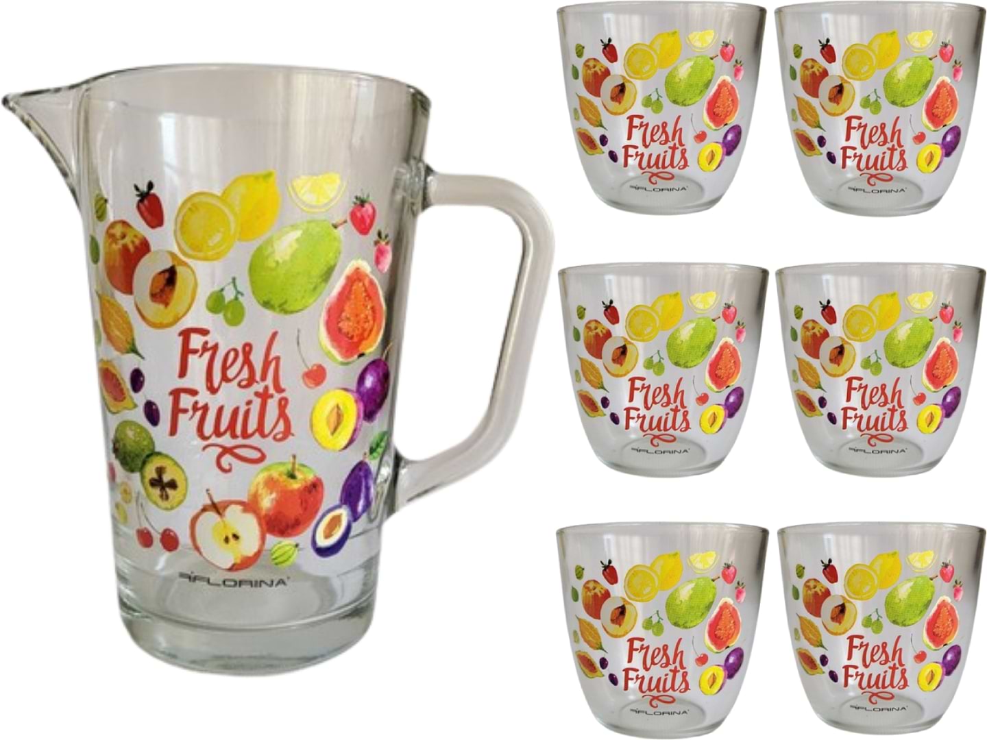 Графін FLORINA FRESH Fruits + 6 склянок (3K8109_F)