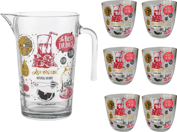 Фото - Графін FLORINA FRESH Juice + 6 склянок (3K8109_J)