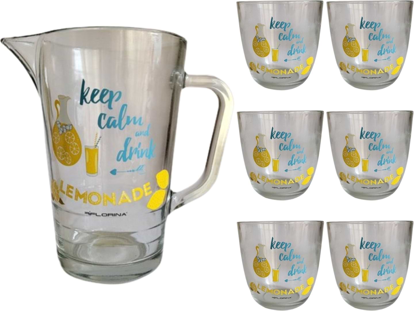 Графін FLORINA FRESH Lemon + 6 склянок (3K8109_L)