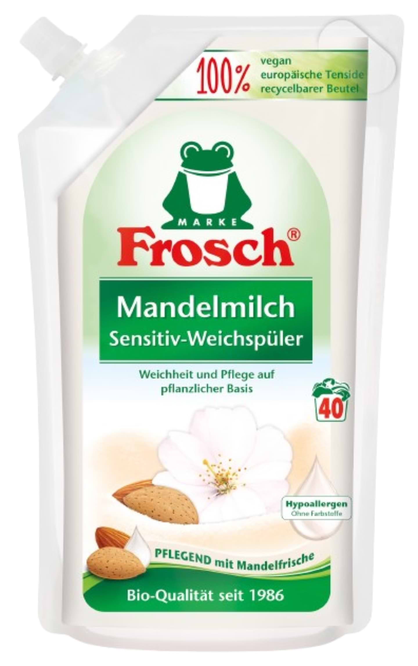Ополаскиватель для белья Frosch Миндальное молочко 1 л - Фото 1