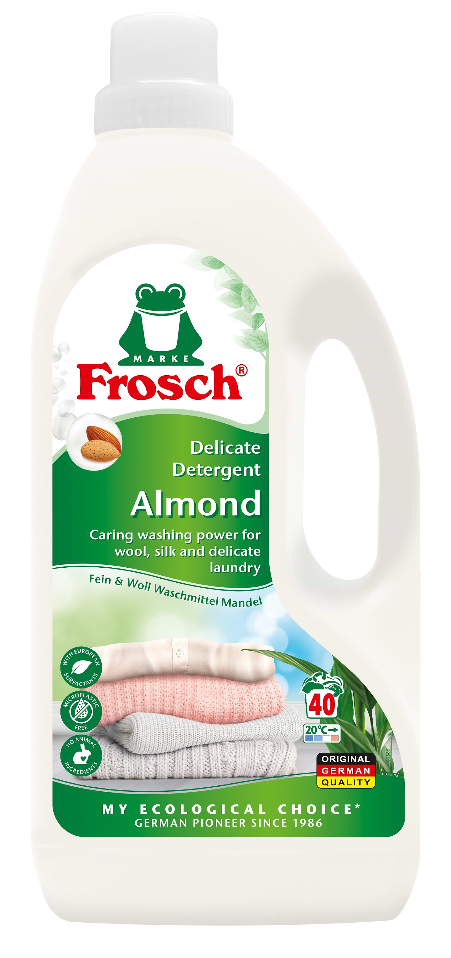 Гель для прання Frosch Бальзам д/вовни Минда льное молочко 1,5 л - Фото 1
