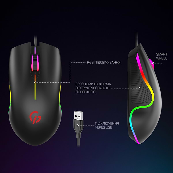 Фото - Миша дротова ігрова GamePro Black (GM117) USB