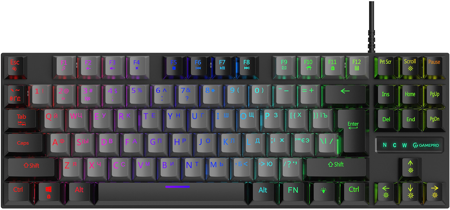 Клавиатура проводная игровая GamePro LED USB (MK100B) - Фото 1