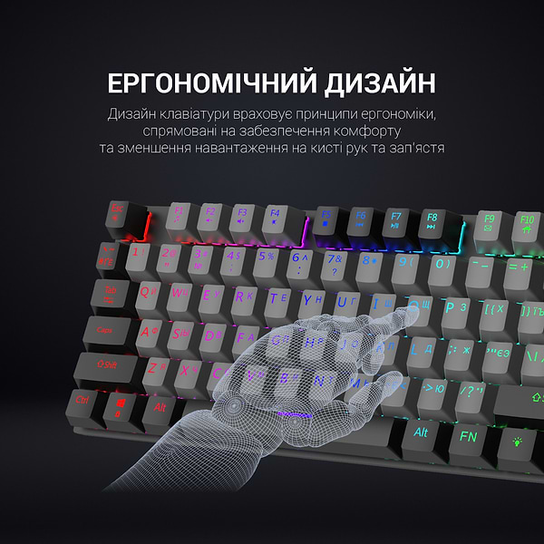Фото - Клавиатура проводная игровая GamePro LED USB (MK100B)