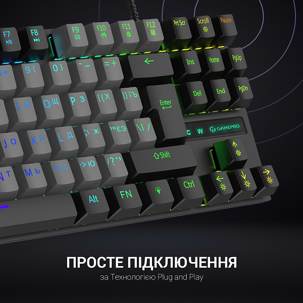 Фото - Клавиатура проводная игровая GamePro LED USB (MK100B)