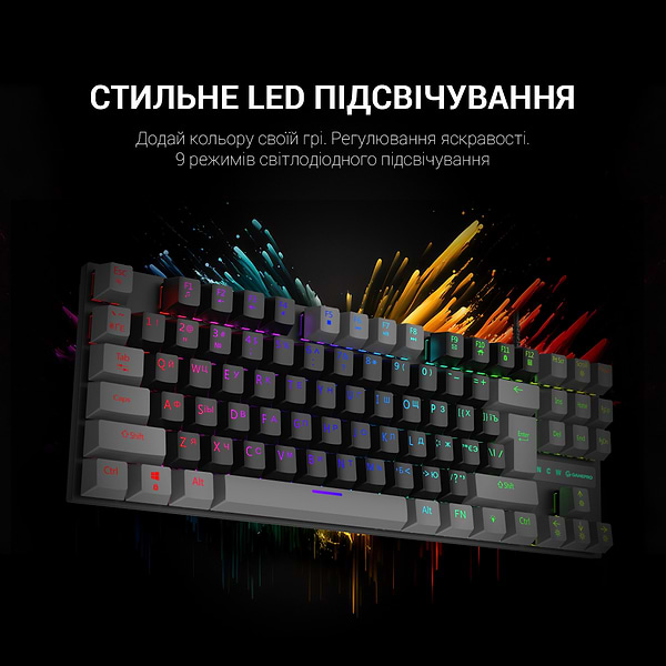 Фото - Клавиатура проводная игровая GamePro LED USB (MK100R)