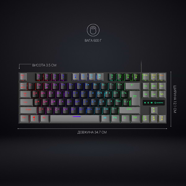 Фото - Клавиатура проводная игровая GamePro LED USB (MK100R)