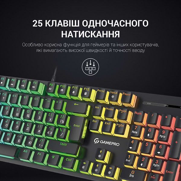 Фото - Клавіатура дротова ігрова GamePro MK85R Red