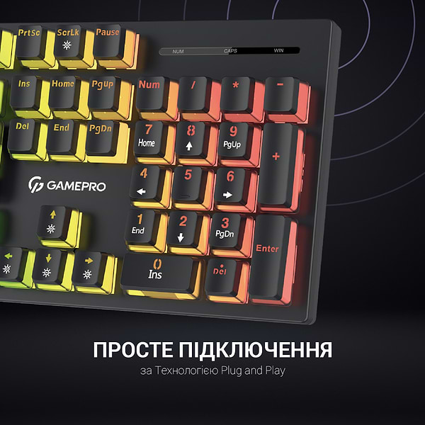 Фото - Клавіатура дротова ігрова GamePro MK85R Red