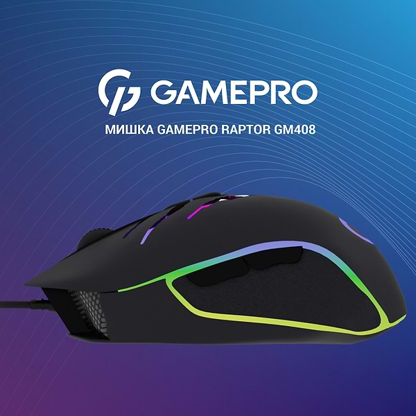 Фото - Миша дротова ігрова GamePro Raptor (GM408)