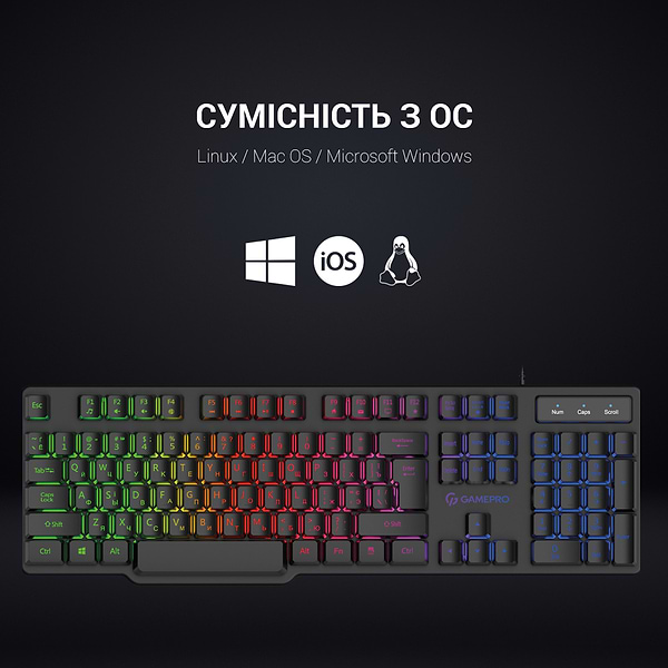 Фото - Клавиатура проводная игровая GamePro RGB (GK380)