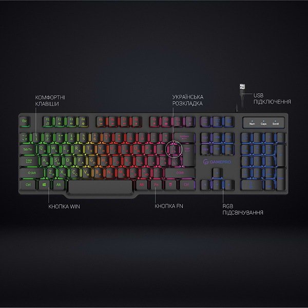 Фото - Клавиатура проводная игровая GamePro RGB (GK380)