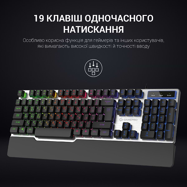 Фото - Клавіатура дротова ігрова GamePro Stinger (GK599)