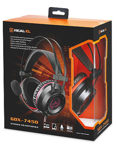 Фото - Гарнітура дротова ігрова REAL-EL GDX-7450 Black