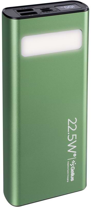 Фото - Батарея мобільна Gelius Lightstone GP-PB300i 20000mAh QC+PD 22.5W Green (99033)
