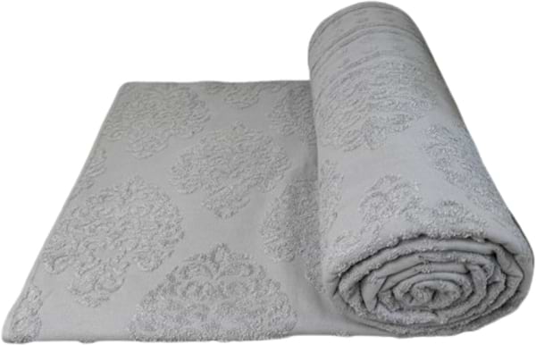 Фото - Простирадло полуторне GM Textile махрове жакардове світло-сіре 150х200
