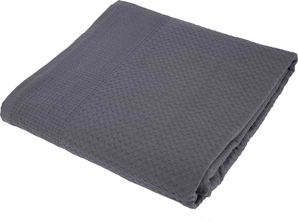 Фото - Простирадло полуторне GM Textile  літнє вафельне сіре 150х200
