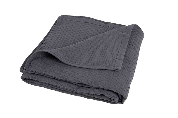 Фото - Простирадло полуторне GM Textile  літнє вафельне сіре 150х200