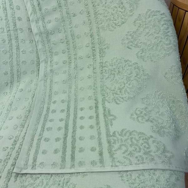 Фото - Простирадло двоспальне GM Textile махрове жакардове фісташкове 190х200