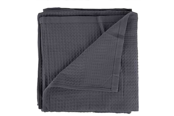 Фото - Простирадло полуторне GM Textile  літнє вафельне сіре 150х200