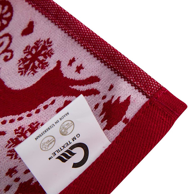 Фото - Рушник для обличчя GM Textile новорічні тваринки червоний 50х90