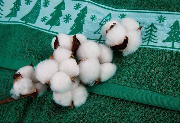 Фото - Полотенце банное GM Textile зеленые новогодние елочки 70х140