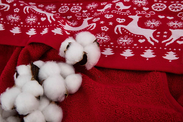 Фото - Рушник для обличчя GM Textile новорічні тваринки червоний 50х90