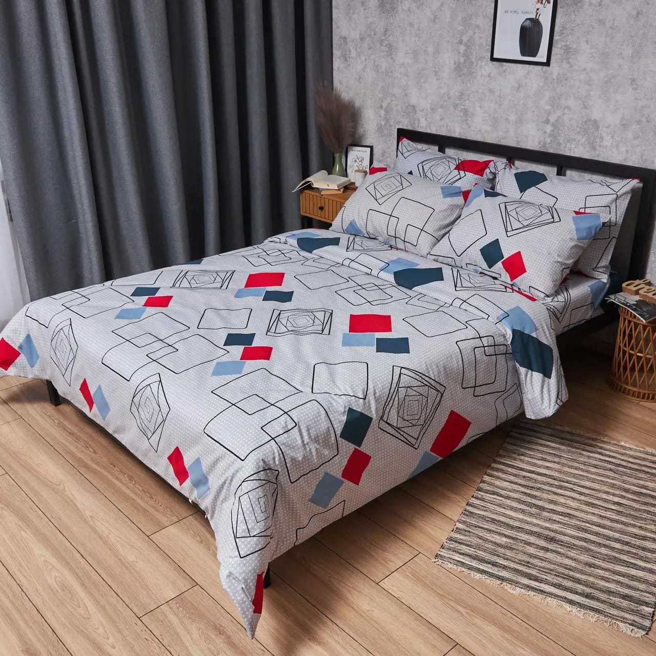 Комплект постельного белья Moon&Star Бязь Gold Люкс Urban Grid 175х210 нав. 2х40х60 (MS-820007110)