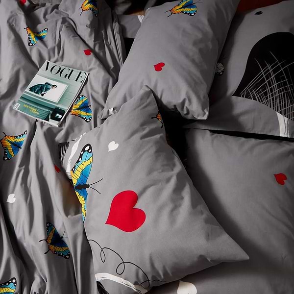 Фото - Комплект постільної білизни Moon&Star Бязь Gold Люкс Butterfly Love 200х220 нав. 2х70х70 (MS-820008867)