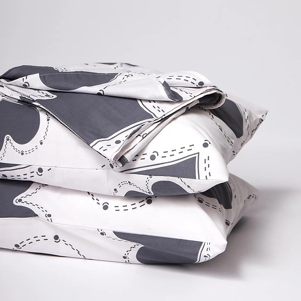 Фото - Комплект постільної білизни Moon&Star Бязь Gold Люкс Grey Love 143х210 см нав. 4х50х70 (MS-820009363)