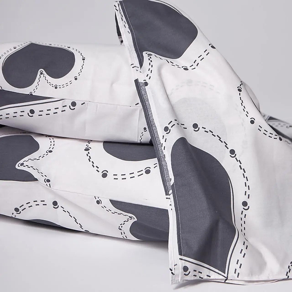 Фото - Комплект постільної білизни Moon&Star Бязь Gold Люкс Grey Love 143х210 см нав. 4х50х70 (MS-820009363)