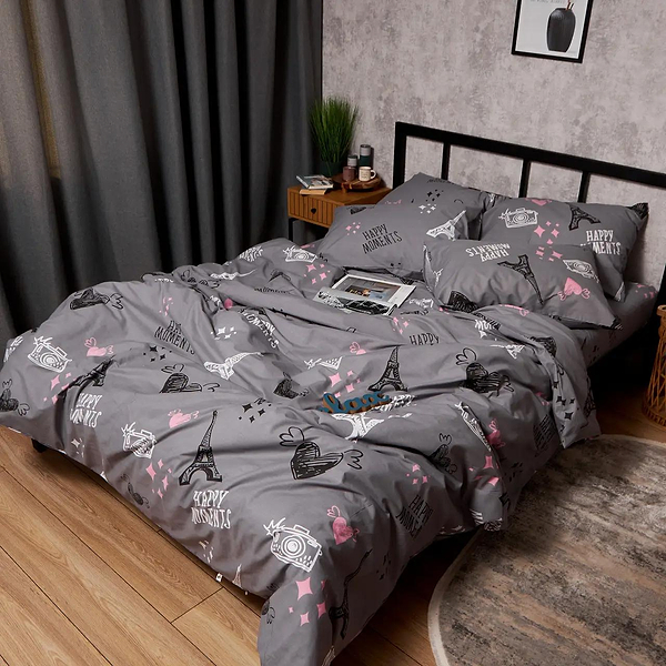 Фото - Комплект постільної білизни Moon&Star Бязь Gold Люкс Paris Moments 143х210 см нав. 4х70х70 (MS-820009574)