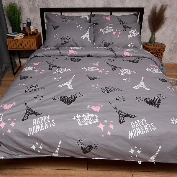 Фото - Комплект постільної білизни Moon&Star Бязь Gold Люкс Paris Moments 143х210 см нав. 4х70х70 (MS-820009574)