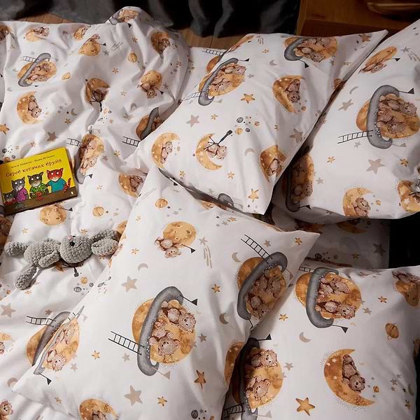 Фото - Комплект постельного белья Moon&Star Бязь Gold Люкс Teddy Dreams 143х210 см нав. 2х70х70 (MS-820009852)