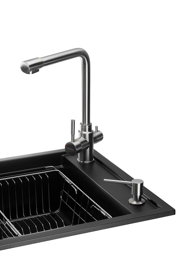 Фото - Мойка кухонная+смеситель GRANADO Optimal Estella black shine