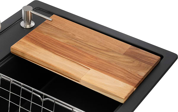 Фото - Мийка кухонна+змішувач+дозатор GRANADO Royal Artes black shine (+подрібнювач Algar+Ferrol inox+ Redondo inox+кошик+дошка)