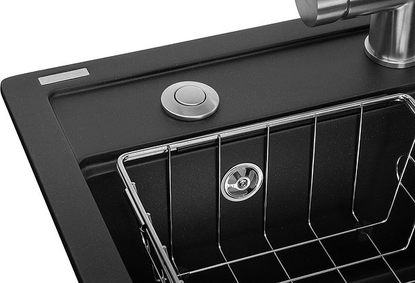 Фото - Мийка кухонна+змішувач+дозатор GRANADO Royal Artes black shine (+подрібнювач Algar+Ferrol inox+ Redondo inox+кошик+дошка)